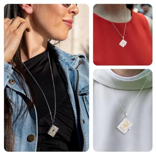 SHOP LC Holy Bible Pendant Cross Necklace - Stainless Steel Christian Jewelry for Women
