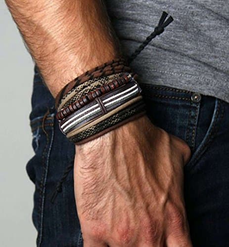 24-Piece Woven Leather Bracelet Set for Men and Women
