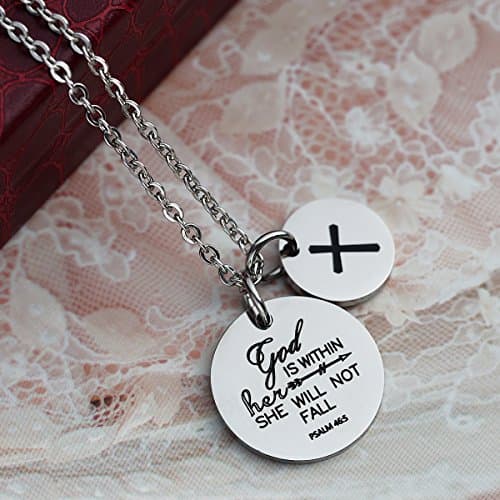 omodofo Bible Verse Confirmation Cross Pendant Necklace Gift