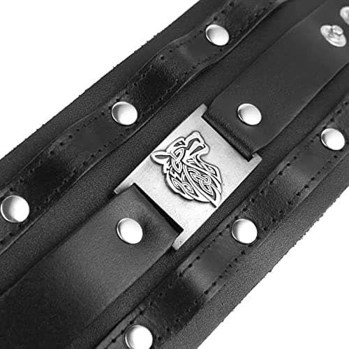 Men's Viking Style Leather Cuff Bracelet