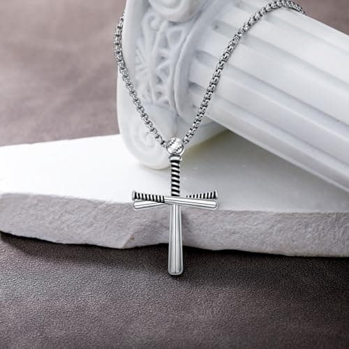 Baseball Cross Necklace for Men and Women