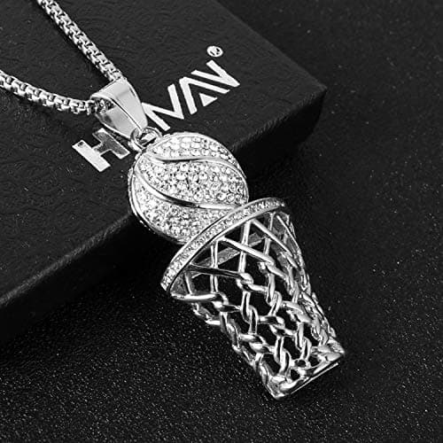 Basketball Hoop Necklace Stainless Steel Gold Plated Jewelry Gift