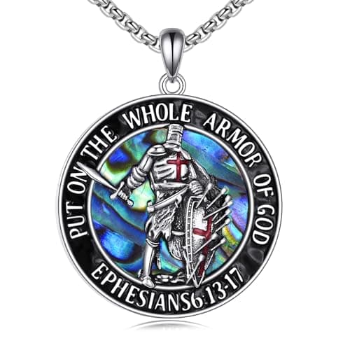 AXOMY Saint Necklace for Women Men - Sterling Silver Serenity Prayer Pendant Jewelry