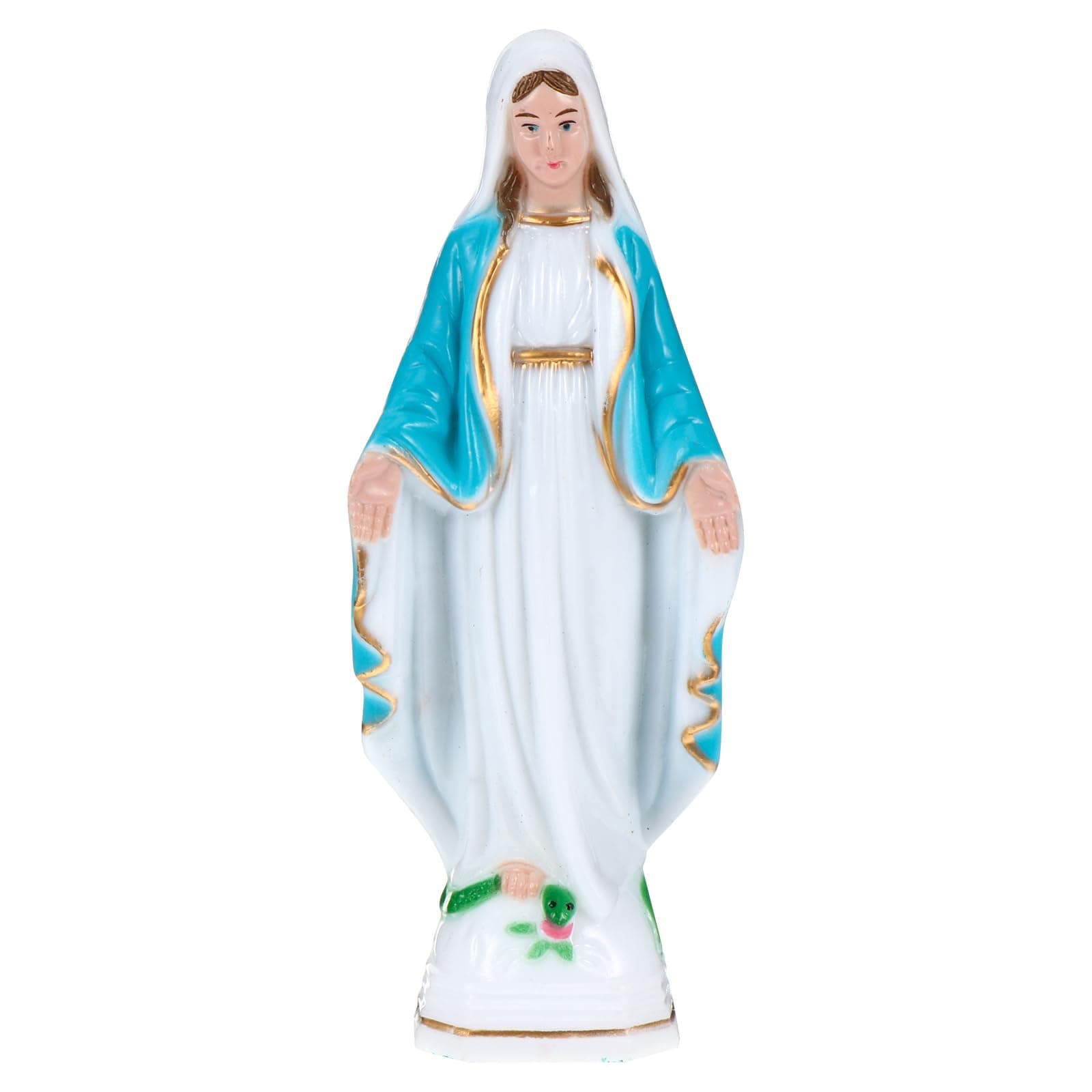 PRETYZOOM Virgin Mary Statue - 6" Blue Plastic Home Decoration