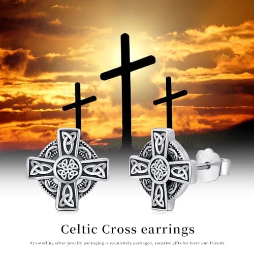 Kootwo Hypoallergenic 925 Sterling Silver Celtic Knot Stud Earrings for Men and Women