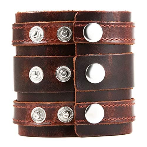 HZMAN Wide Cuff Gothic Punk Rock Wristband