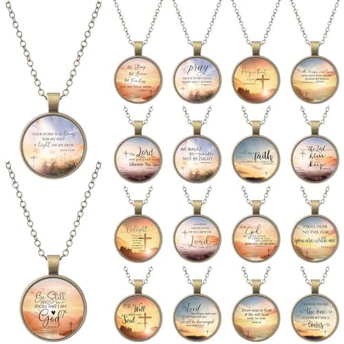 Remuuly Christian Mother's Day Necklace - Bible Verse Faith Gift Jesus Cross Pendant