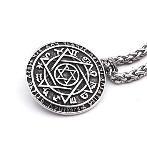Solomon Seal Pendant Necklace - Stainless Steel Empowerment Talisman Jewelry
