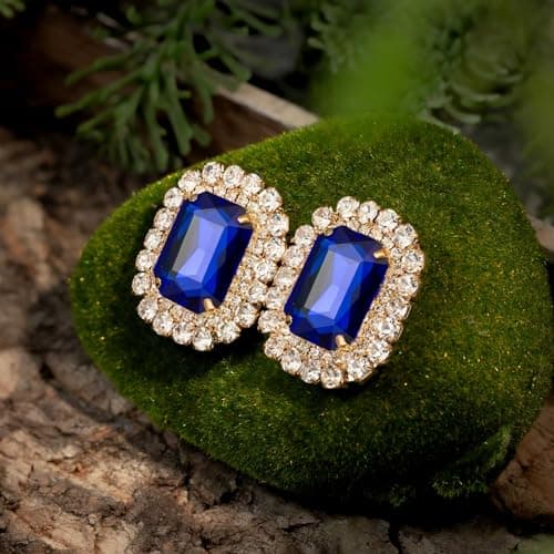 HZMAN Crystal Stud Earrings for Women Bridal & Wedding Party Jewelry