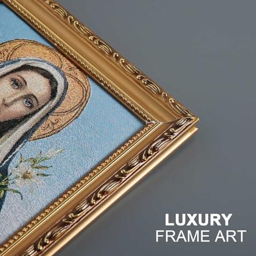 HZMAN Virgin Mary Retro Handmade Wall Art - Sacred Heart Picture Frame for Living Room/Bedroom (10x8 inch)