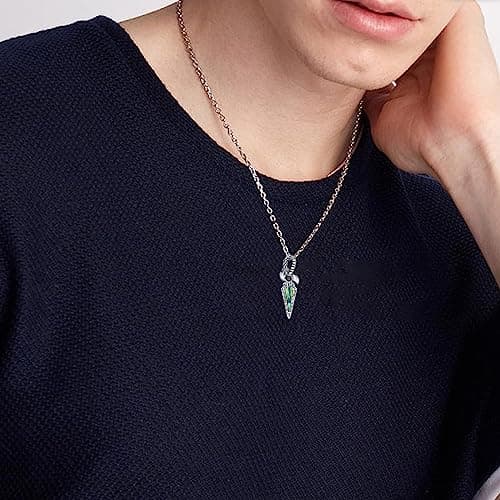 PROESS Sterling Silver Cross Necklace for Men with 22"+2" Chain Protection Amulet