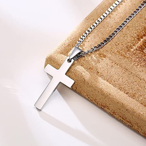 VNOX Cross Necklaces for Men & Boys - Christian Jewelry with Religious Quotes