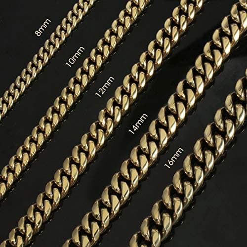 Mens Heavy Miami Cuban Link Chain 14k Gold Plated Choker Necklace/Bracelet