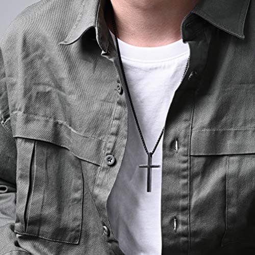Philippians 4:13 Rnivida Men's Stainless Steel Cross Necklace