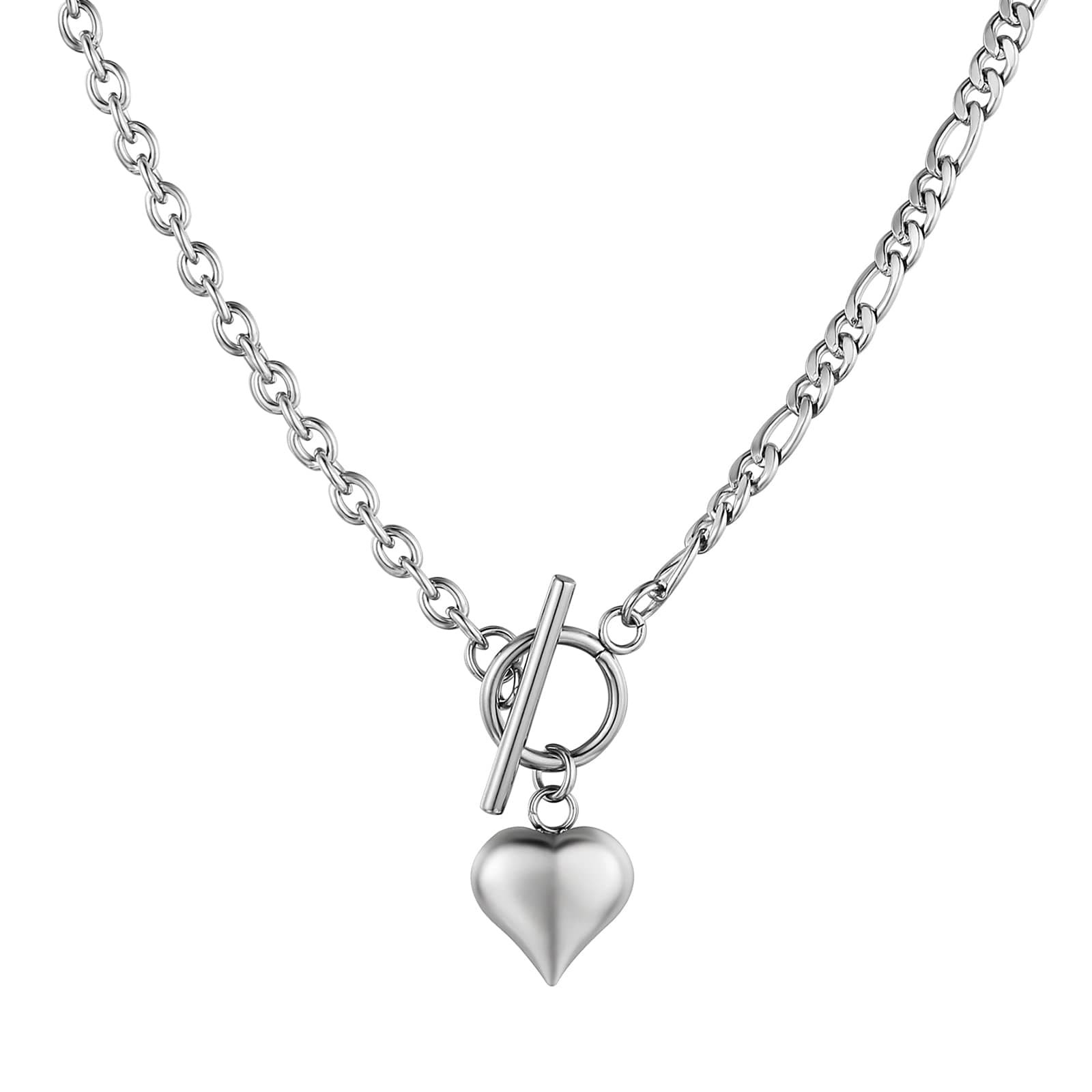 Women's Stainless Steel Heart Pendant Multilayer Necklace