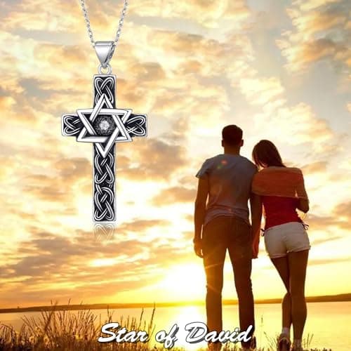 TALYKONG Celtic Cross Necklace & Star of David for Men & Women Judaic Jewelry Gifts