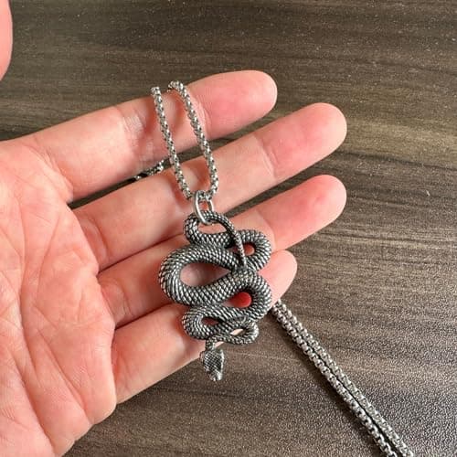Balaijor Stainless Steel Snake Pendant Necklace