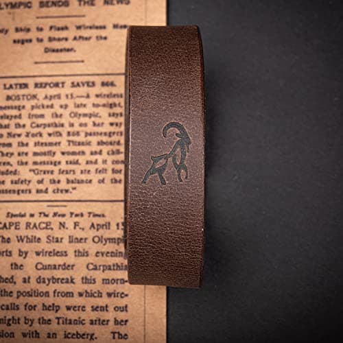 Custom Adjustable Full Grain Leather Bracelet - Handmade Gift for Christmas and Birthdays