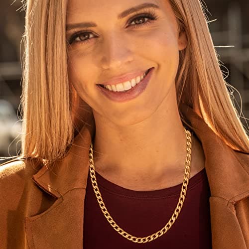 LIFETIME 24k Gold Plated Cuban Link Curb Chain Necklaces (3mm, 6mm, 9.5mm)