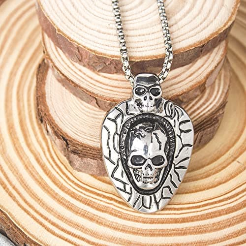 Stainless Steel Square Pearl Chain Punk Necklaces for Men