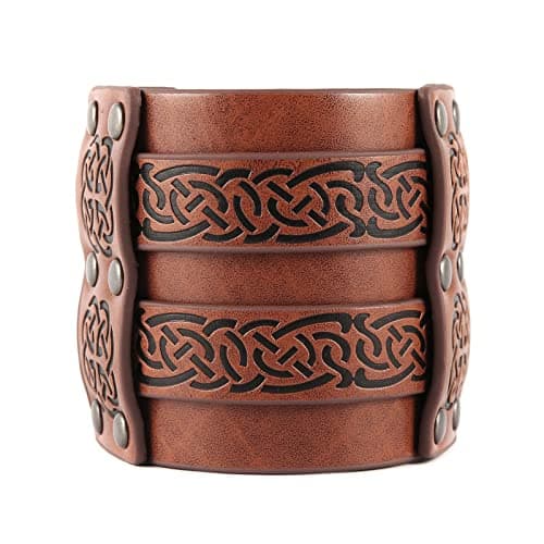 HZMAN Viking Yggdrasil World Tree Leather Bracelet (7.5-8.5 Inches)
