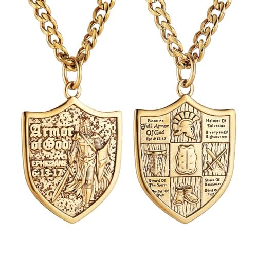 HZMAN Men's Stainless Steel Red Cross Templar Necklace Gift