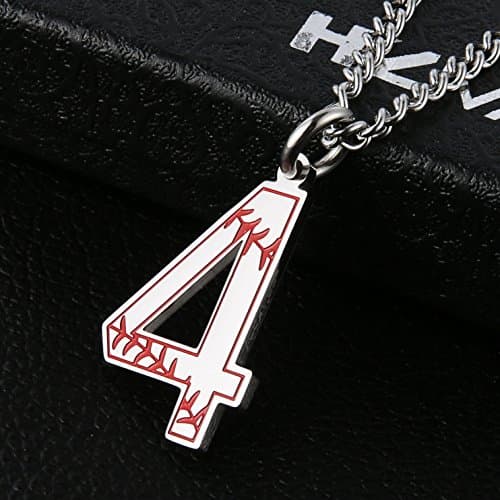 HZMAN Baseball Initial Pendant Necklace with Stainless Steel Charms