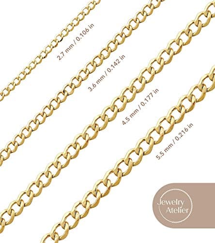 Gold Chain Necklace Collection - 14K Solid Yellow Gold Filled Miami Cuban Curb Link Chain Necklaces