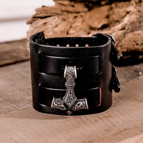 HAQUIL Norse Mjolnir Pendant Viking Bracelet for Men