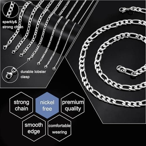 Monily Figaro Chain Necklace: Stainless Steel Real Gold Plated Jewelry for Men & Women