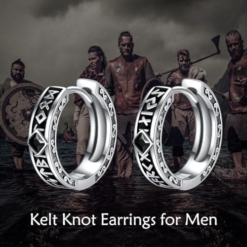 Celtic Knot Hoop Earrings 925 Sterling Silver Vintage Irishmens Women