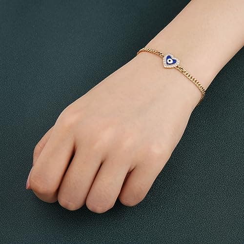 Rose Gold Plated Evil Eye Bracelet for Women Girls