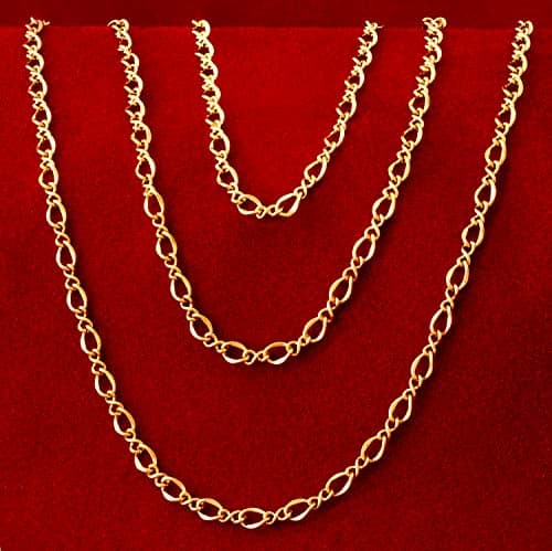 Lifetime 24k Gold Plated 2.5mm Italian Figaro Chain Necklace