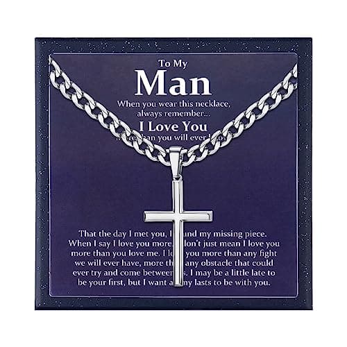 Besteel 925 Sterling Silver Cross Necklace for Men & Women