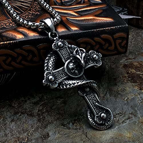 Bahamut Men's Silver Skull Dragon Pendant Jewelry