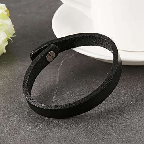 HZMAN Steampunk Adjustable Leather Cuff Bracelet