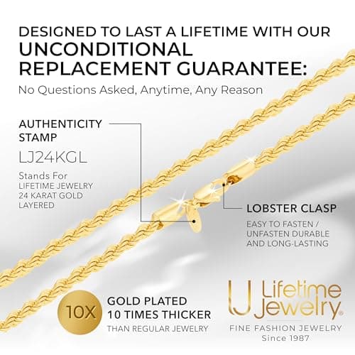24k White Gold Plated Diamond Cut Rope Chain Necklace for Men & Women