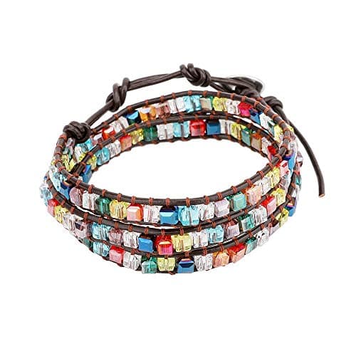 Emibele Layered Rivet Leopard Bohemian Bracelet for Women