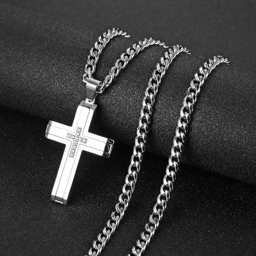 Stainless Steel Minimalist Cross Necklace for Men and Boys