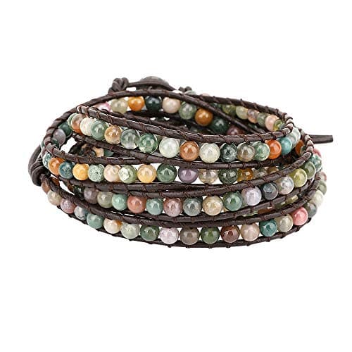 Emibele Layered Rivet Leopard Bohemian Bracelet for Women