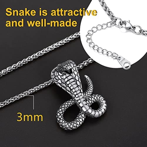 Retro Cobra Snake Necklace for Gothic Jewelry Fans