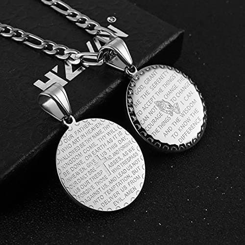 Christian Prayer Necklace Stainless Steel Pendant