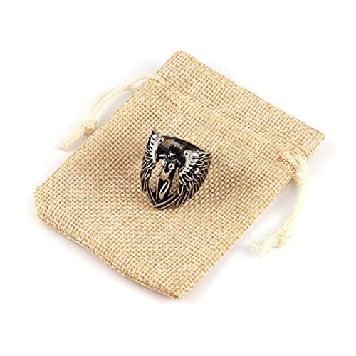 Vintage Angel Wing Stainless Steel Ring