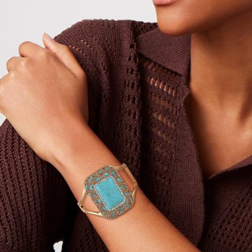 Chunky Turquoise Cuff Bracelets for Women