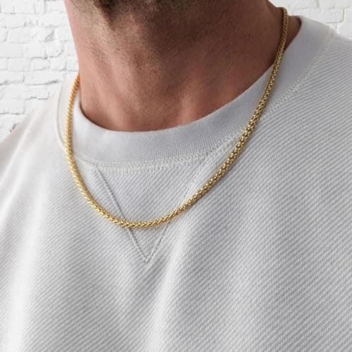 Stainless Steel Wheat Silver Chain Necklaces for Men & Women - 16 to 30