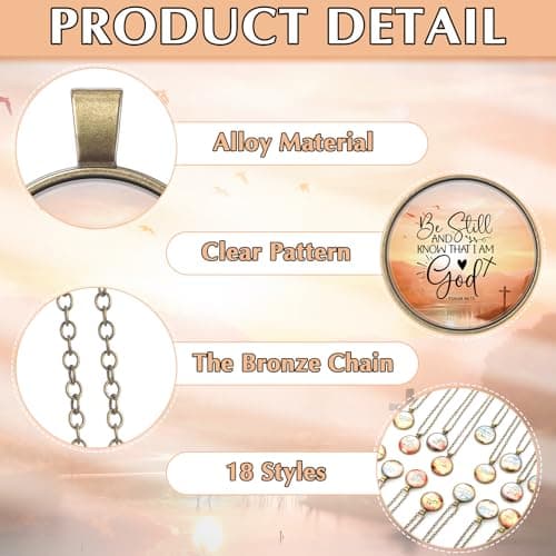 Remuuly Christian Mother's Day Necklace - Bible Verse Faith Gift Jesus Cross Pendant