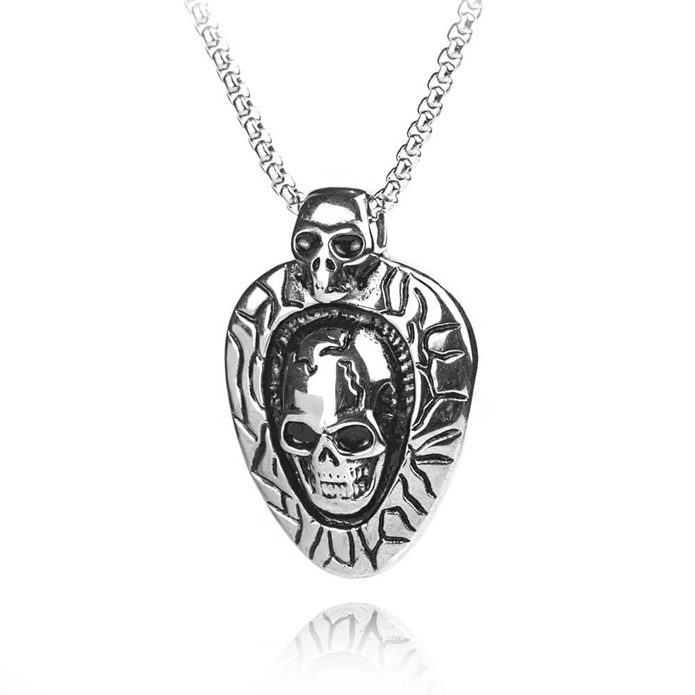Stainless Steel Square Pearl Chain Punk Necklaces for Men