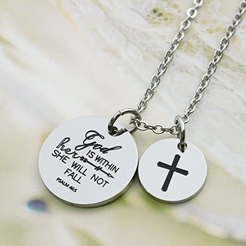 omodofo Bible Verse Confirmation Cross Pendant Necklace Gift