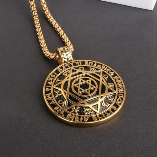 ChicGems Solomon Six Pointed Star of David Necklace for Men & Women