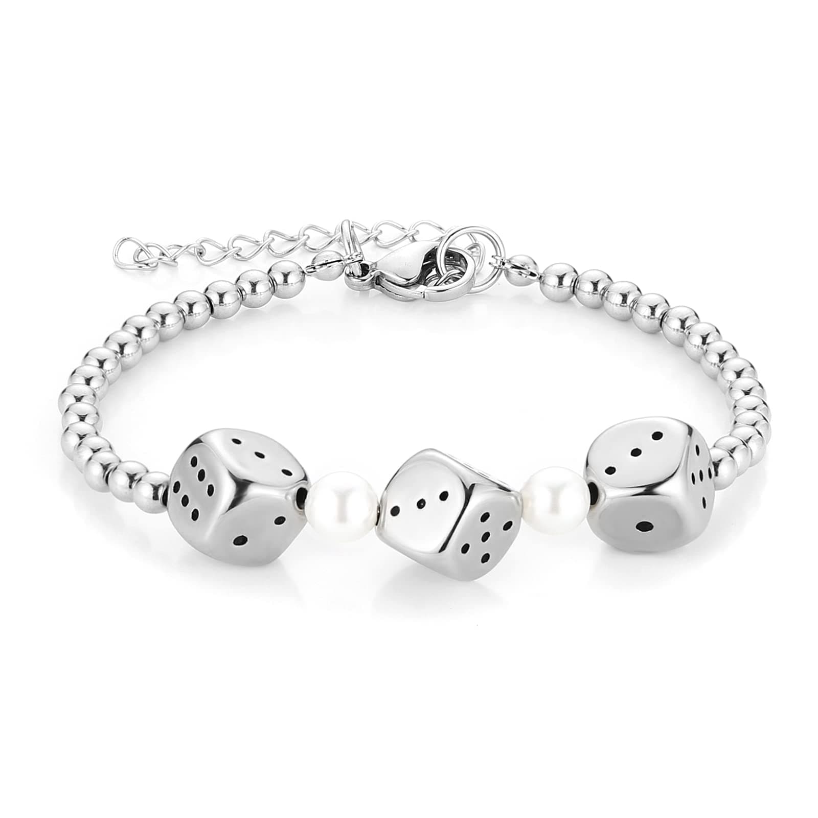 HZMAN Adjustable Beaded Bracelet for Women Artificial Pearl Party Jewelry